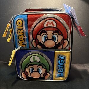NEW Nintendo Super Mario Lunch Box Bag Soft Sided Double Compartment Insulated